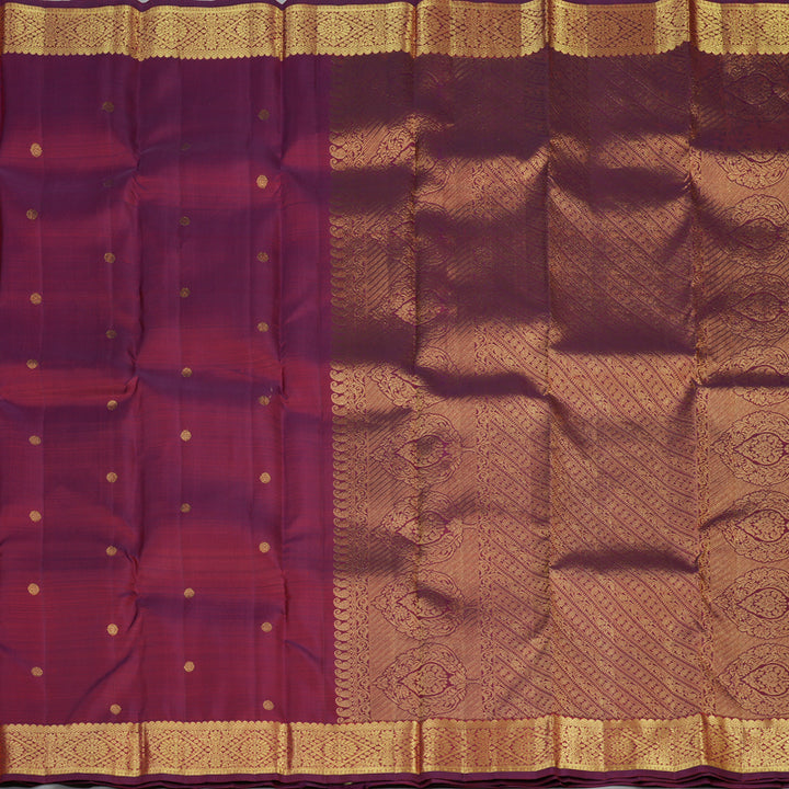 Hayagrivas Handloom Wine Maroon Kanjivaram Silk Saree KBF24D1-12