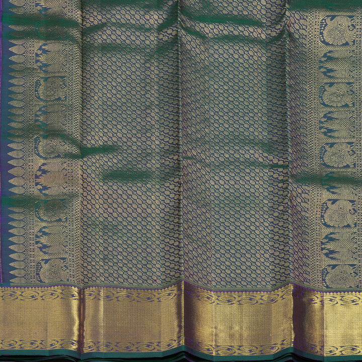 Hayagrivas Handloom Purple Kanjivaram Silk Saree with Mayilkazhuthu Border KBF24D1-16