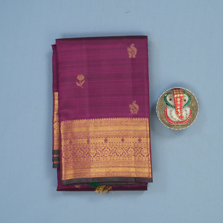 Hayagrivas Handloom Violet Kanjivaram Silk Saree KBF24D1-28