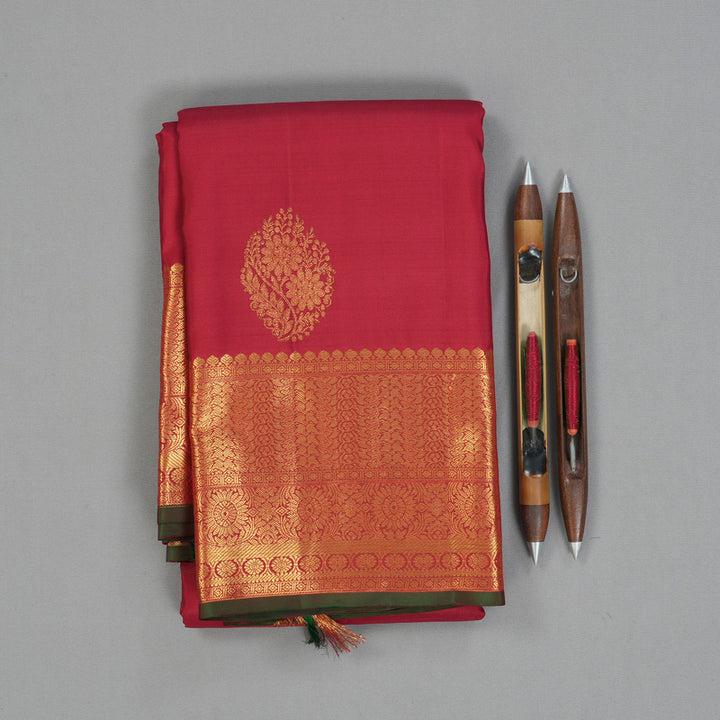 Hayagrivas Handloom Red Kanjivaram Silk Saree KBF24D1-8