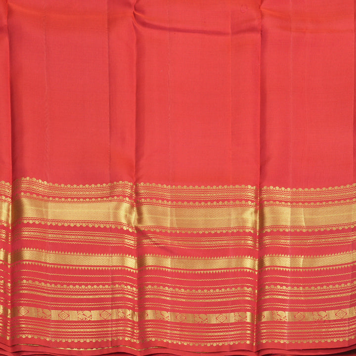 Hayagrivas Handloom Reddish-Pink Kanjivaram Silk Saree KBF24D3-2