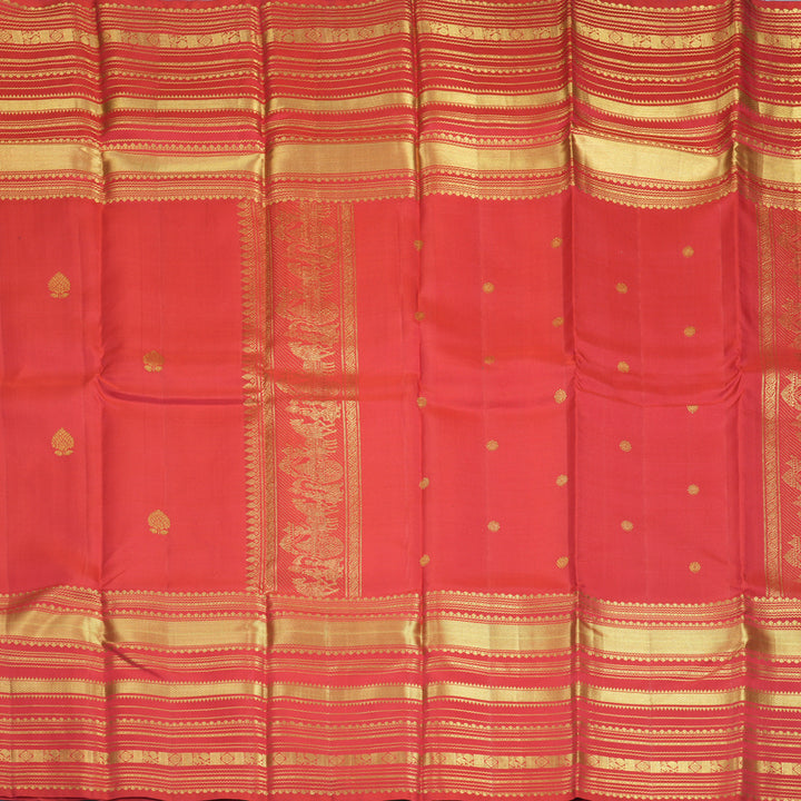 Hayagrivas Handloom Reddish-Pink Kanjivaram Silk Saree KBF24D3-2