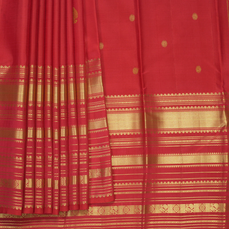 Hayagrivas Handloom Reddish-Pink Kanjivaram Silk Saree KBF24D3-2
