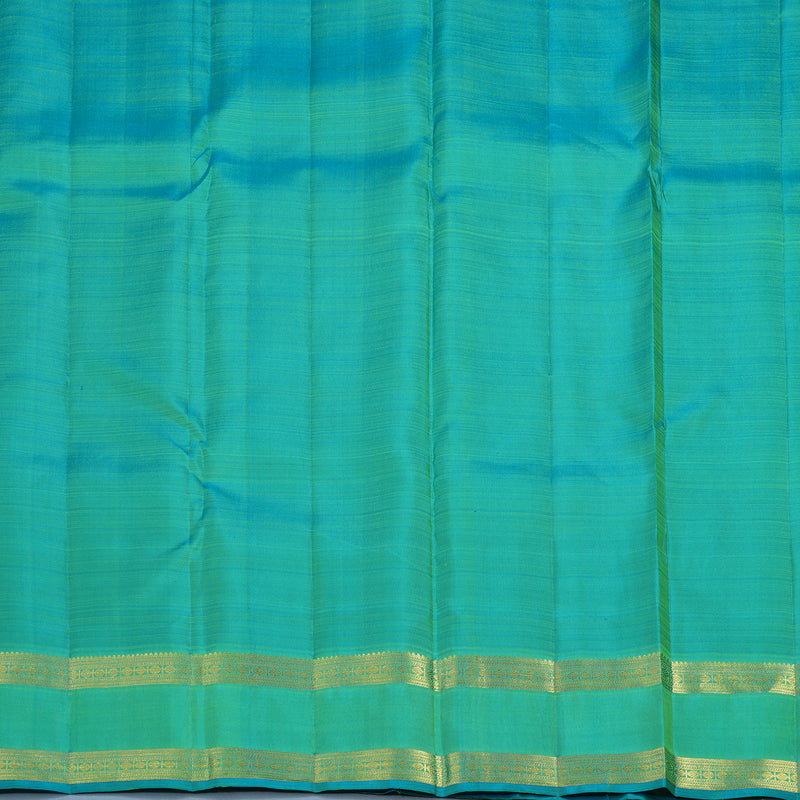 Hayagrivas Handloom Lime Green Kanjivaram Silk Saree with Aqua Green Border KBF24D4-6