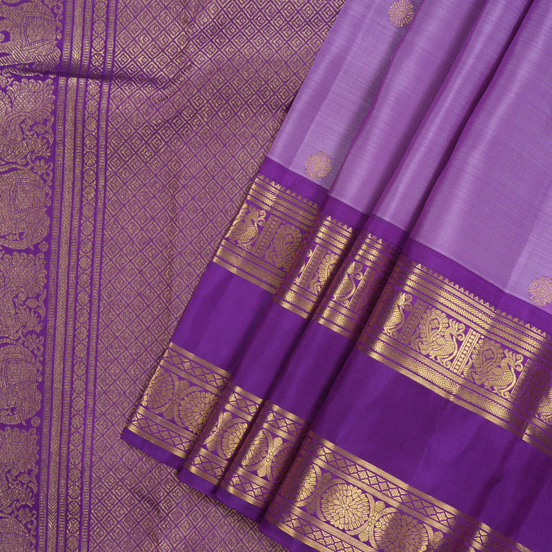 Hayagrivas Handloom Lavendar Kanjivaram Silk Saree with Purple Border KBF24D5-2