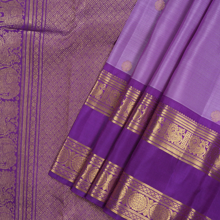 Hayagrivas Handloom Lavendar Kanjivaram Silk Saree with Purple Border KBF24D5-2