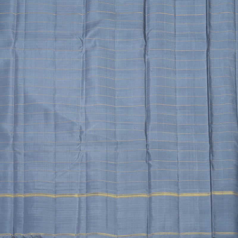 Hayagrivas Handloom Pastel Green Kanjivaram Silk Saree with Grey Border KBF250E1-1