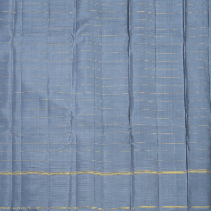 Hayagrivas Handloom Pastel Green Kanjivaram Silk Saree with Grey Border KBF250E1-1