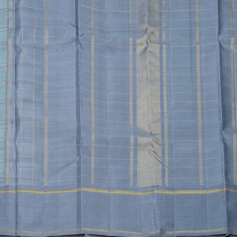 Hayagrivas Handloom Pastel Green Kanjivaram Silk Saree with Grey Border KBF250E1-1