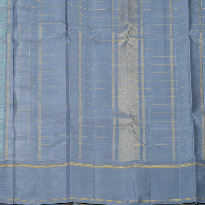 Hayagrivas Handloom Pastel Green Kanjivaram Silk Saree with Grey Border KBF250E1-1