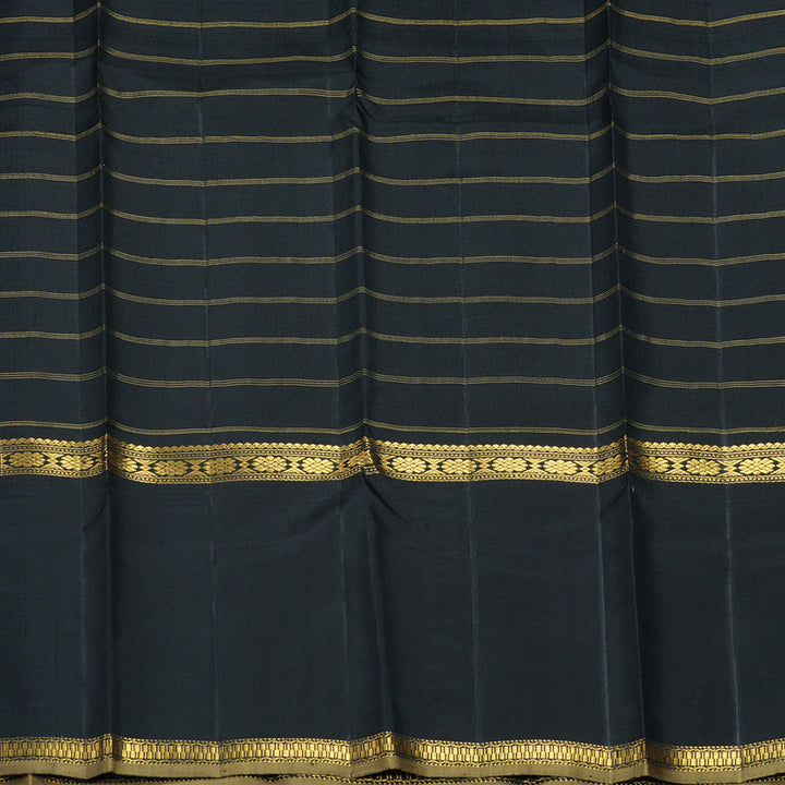 Hayagrivas Handloom Black Kanjivaram Silk Saree KBF250E12-1