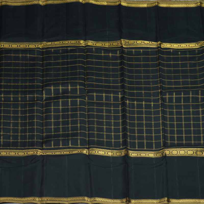 Hayagrivas Handloom Black Kanjivaram Silk Saree KBF250E12-1