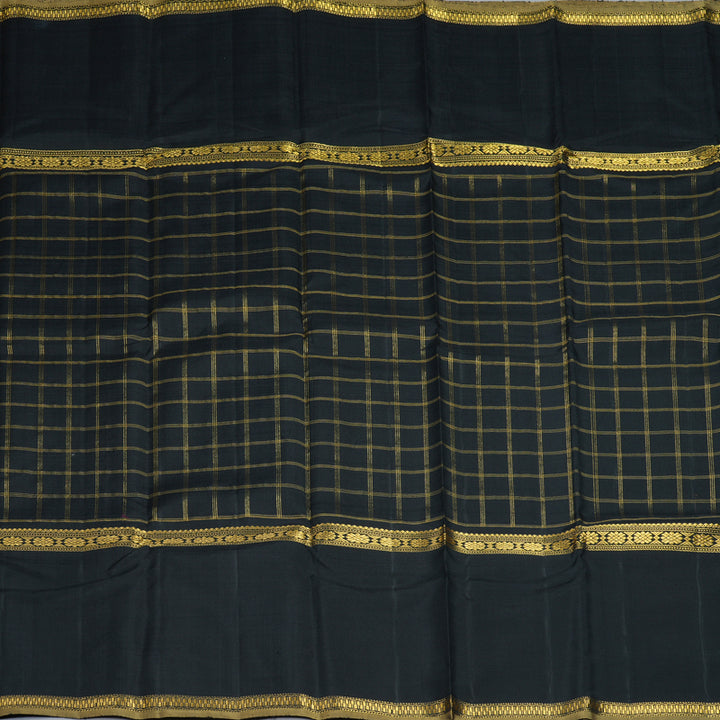 Hayagrivas Handloom Black Kanjivaram Silk Saree KBF250E12-1