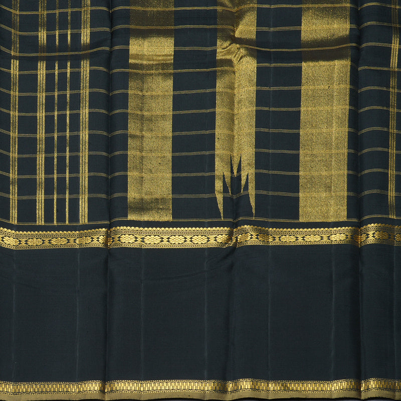 Hayagrivas Handloom Black Kanjivaram Silk Saree KBF250E12-1
