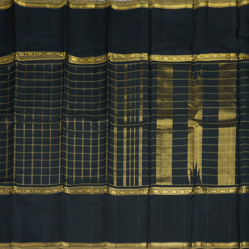 Hayagrivas Handloom Black Kanjivaram Silk Saree KBF250E12-1