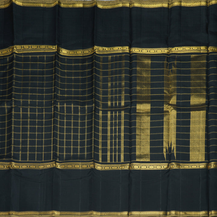 Hayagrivas Handloom Black Kanjivaram Silk Saree KBF250E12-1