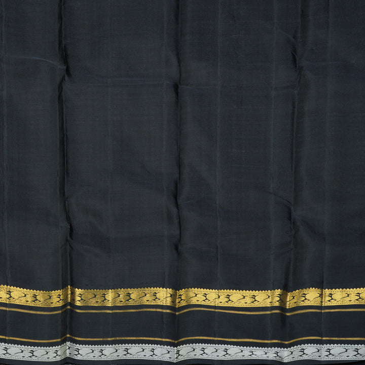 Hayagrivas Handloom Khaki Brown & White Checks Kanjivaram Silk Saree KBF250E2-1