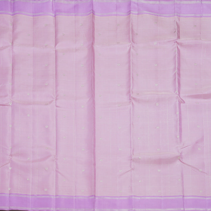 Hayagrivas Handloom Baby Pink Kanjivaram Silk Saree with Lilac Border KBF250E3-1