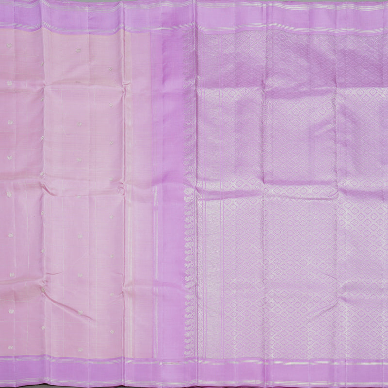 Hayagrivas Handloom Baby Pink Kanjivaram Silk Saree with Lilac Border KBF250E3-1