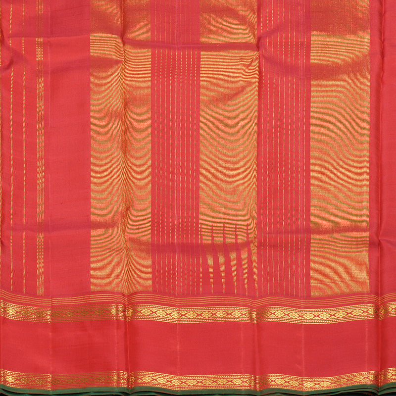 Hayagrivas Handloom Multicolour Checks Kanjivaram Silk Saree with Red Border KBF250E6-1