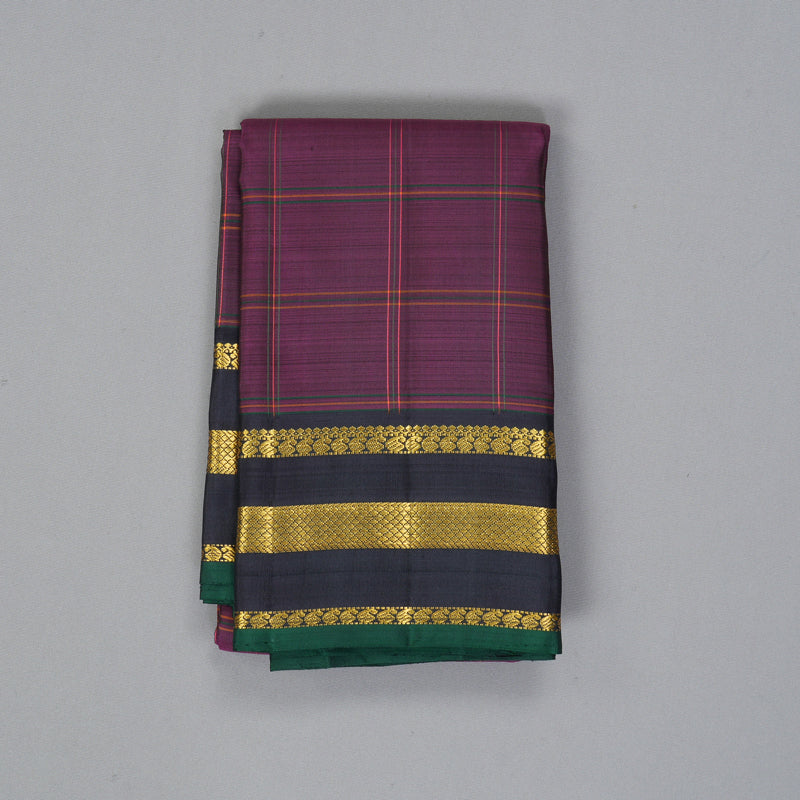 Hayagrivas Handloom Purple Kanjivaram Silk Saree with Deep Jamun Border KBF250E7-1