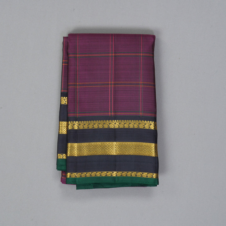 Hayagrivas Handloom Purple Kanjivaram Silk Saree with Deep Jamun Border KBF250E7-1