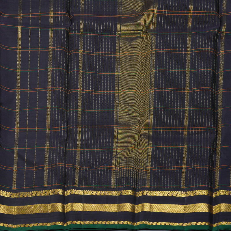 Hayagrivas Handloom Purple Kanjivaram Silk Saree with Deep Jamun Border KBF250E7-1