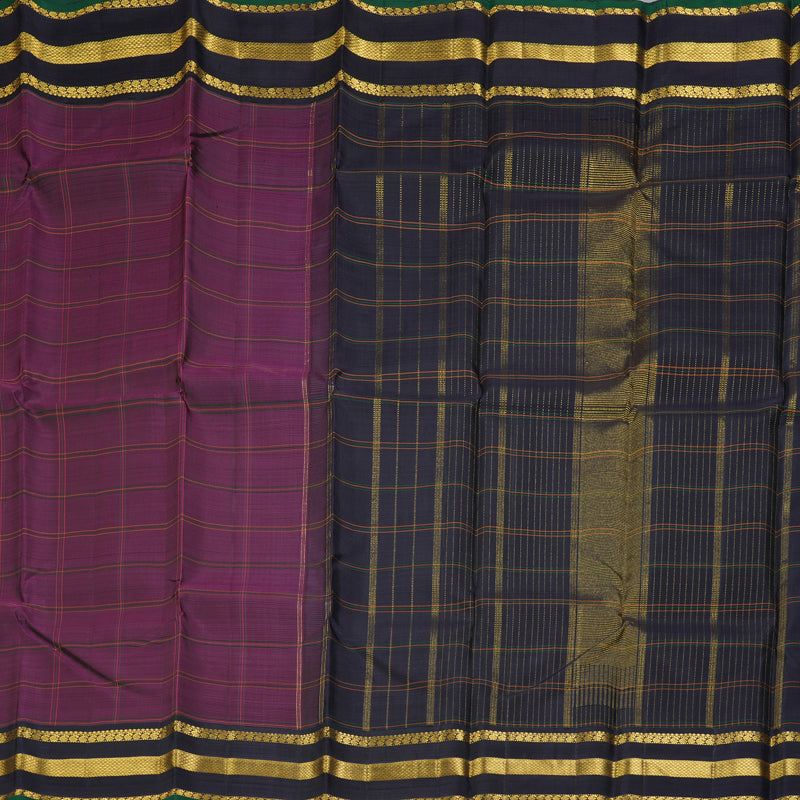 Hayagrivas Handloom Purple Kanjivaram Silk Saree with Deep Jamun Border KBF250E7-1