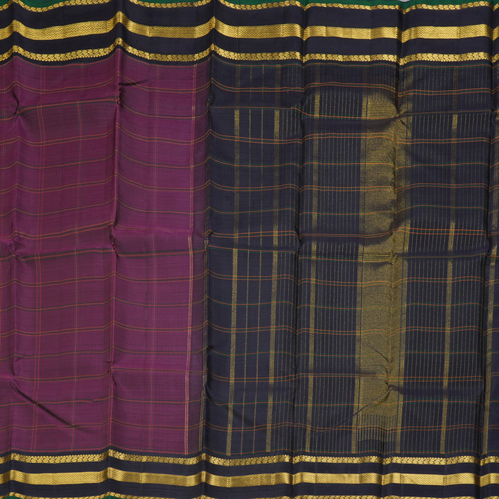 Hayagrivas Handloom Purple Kanjivaram Silk Saree with Deep Jamun Border KBF250E7-1