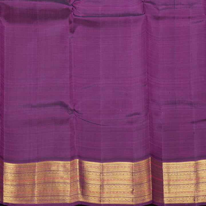 Hayagrivas Handloom MS Blue Kanjivaram Silk Saree with Purple Border KBF250E8-1