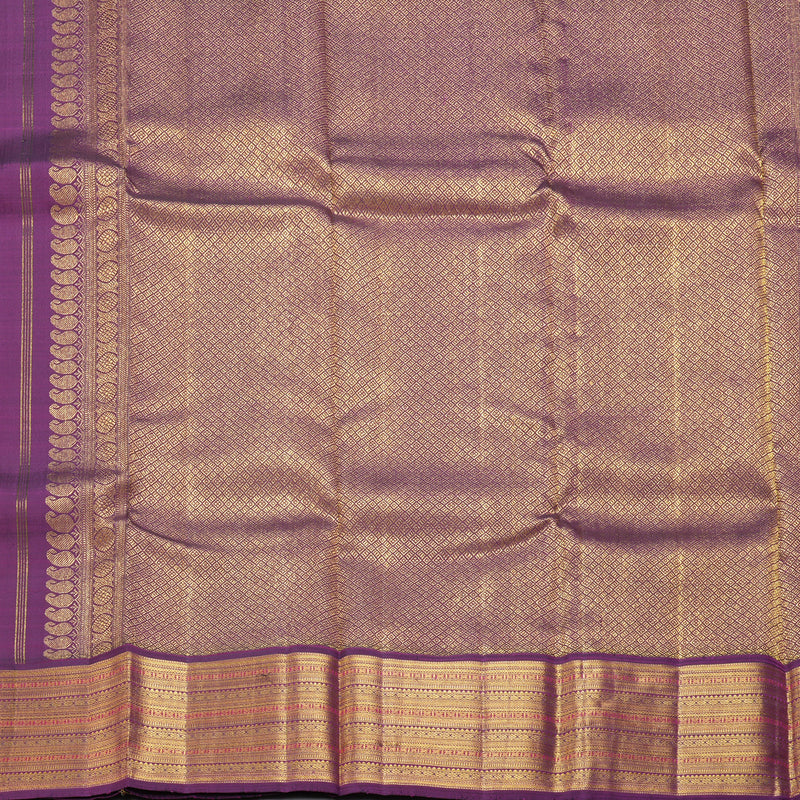 Hayagrivas Handloom MS Blue Kanjivaram Silk Saree with Purple Border KBF250E8-1