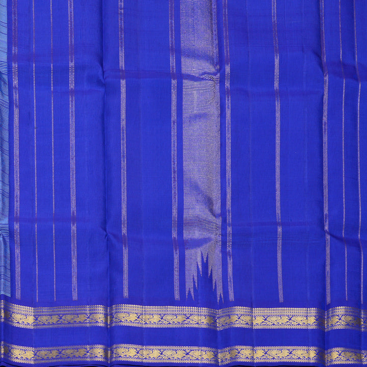 Hayagrivas Handloom Pastel Green Kanjivaram Silk Saree with MS Blue Border KBF250E9-1
