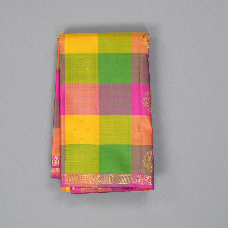 Hayagrivas Handloom Multicolour Checks Kanjivaram Silk Saree KBF251E1-1