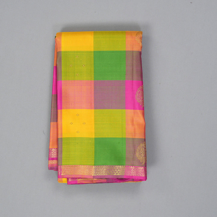 Hayagrivas Handloom Multicolour Checks Kanjivaram Silk Saree KBF251E1-1