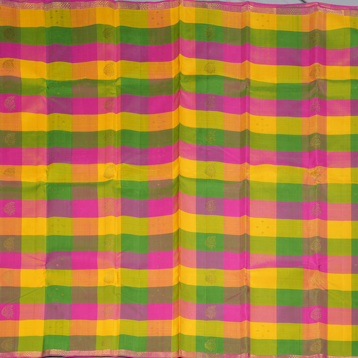 Hayagrivas Handloom Multicolour Checks Kanjivaram Silk Saree KBF251E1-1