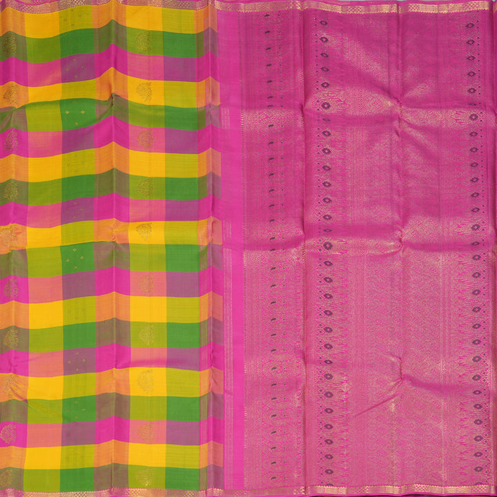 Hayagrivas Handloom Multicolour Checks Kanjivaram Silk Saree KBF251E1-1