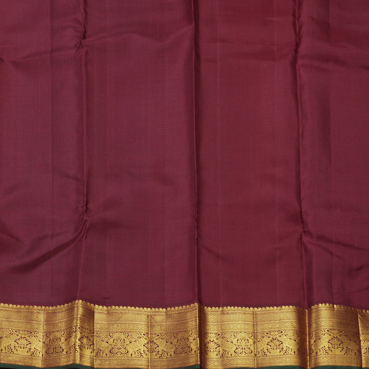 Hayagrivas Handloom Rani Pink Kanjivaram Silk Saree with Brown Border KBF251E10-1