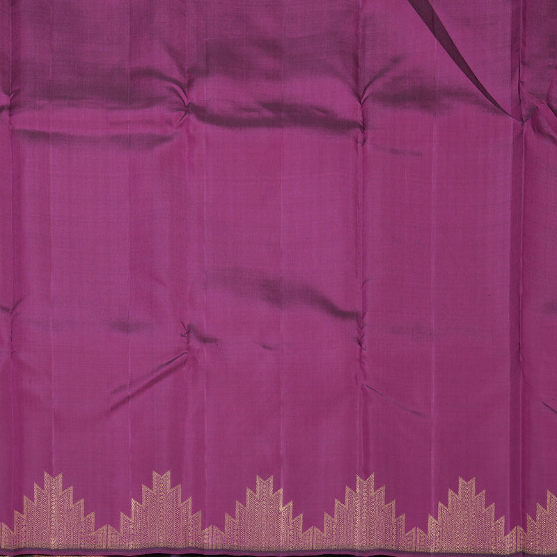 Hayagrivas Handloom Purple Kanjivaram Silk Saree with Temple Border KBF251E3-1