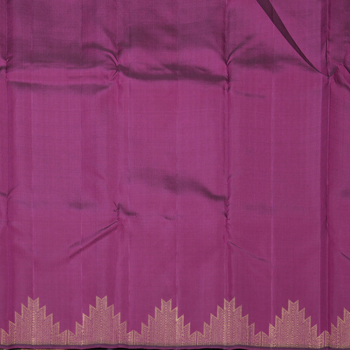 Hayagrivas Handloom Purple Kanjivaram Silk Saree with Temple Border KBF251E3-1