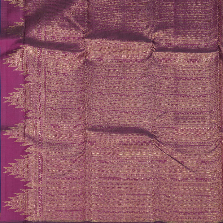 Hayagrivas Handloom Purple Kanjivaram Silk Saree with Temple Border KBF251E3-1