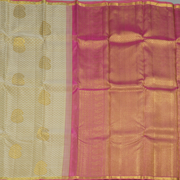 Hayagrivas Handloom Beige Kanjivaram Silk Saree KBF251E4-1