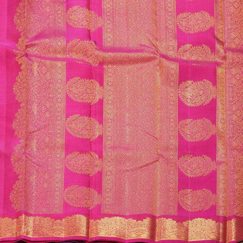 Hayagrivas Handloom Yellow Kanjivaram Silk Saree with Multicolour Border KBF251E7-1