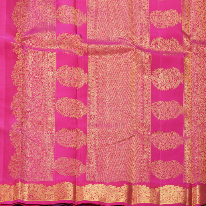 Hayagrivas Handloom Yellow Kanjivaram Silk Saree with Multicolour Border KBF251E7-1