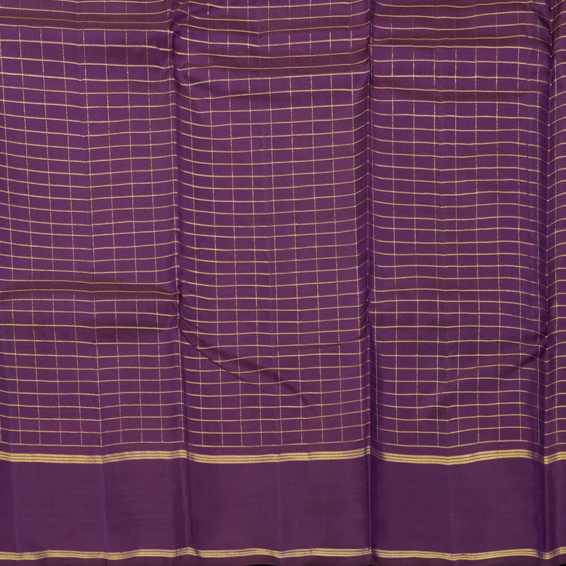 Hayagrivas Handloom Multicolour Checks Kanjivaram Silk Saree with Purple Border KBF251E9-1