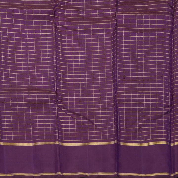 Hayagrivas Handloom Multicolour Checks Kanjivaram Silk Saree with Purple Border KBF251E9-1