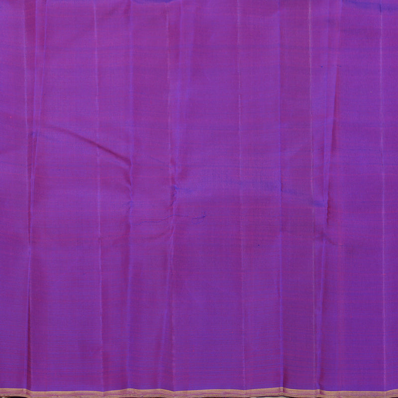 Hayagrivas Handloom Greyish-Blue Kanjivaram Silk Saree with Purple Border KBF252E2-1