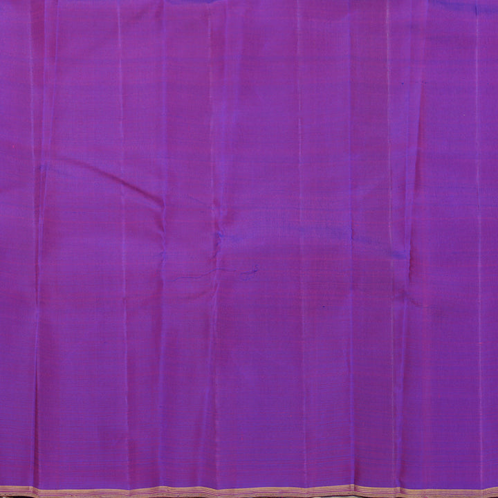 Hayagrivas Handloom Greyish-Blue Kanjivaram Silk Saree with Purple Border KBF252E2-1