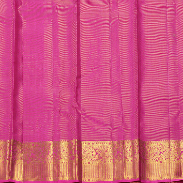 Hayagrivas Handloom Purple Kanjivaram Silk Saree with Rani Pink Border KBF252E4-2
