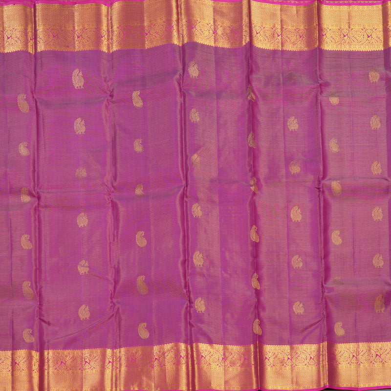 Hayagrivas Handloom Purple Kanjivaram Silk Saree with Rani Pink Border KBF252E4-2