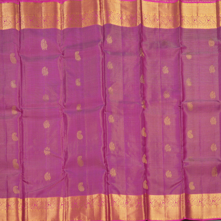 Hayagrivas Handloom Purple Kanjivaram Silk Saree with Rani Pink Border KBF252E4-2